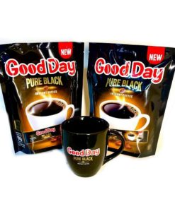 قهوه فوری گوددی بلک ۲ بسته ۴۰ عددی به همراه ماگ هدیه good day pure black اصل اندونزی