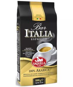 دانه قهوه ساکوئلا ایتالیا طلایی 100% عربیکا 1 کیلویی Saquella Italia 100% Arabica Espresso Coffee Beans